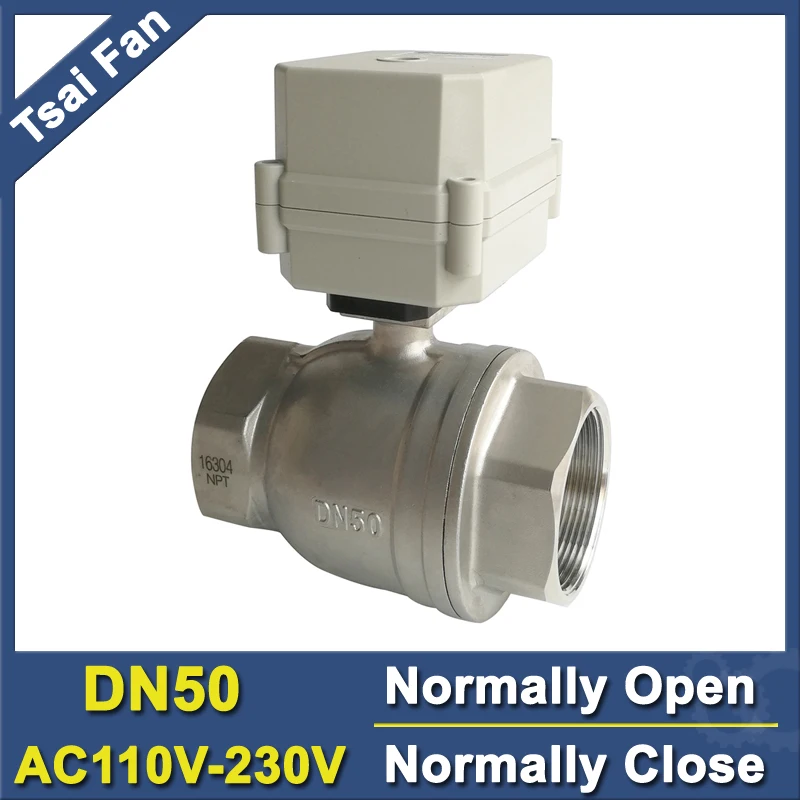 2'' (DN50) Stainless Normal Open Normal Close Valve AC110-230V Metal Gear 10Nm Water Electric Valve On/Off 15 Seconds TF50-S
2'' (DN50) Stainless Normal Open Normal Close Valve AC110-230V Metal Gear 10Nm Water Electric Valve On/Off 15 Seconds TF50-S