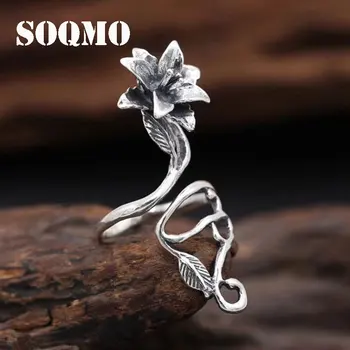 SOQMO Authentic 925 Sterling Silver Vintage Hollow Rose Flower Rings for Women Gift Open Adjustable Ring Jewelry SQM039
SOQMO Authentic 925 Sterling Silver Vintage Hollow Rose Flower Rings for Women Gift Open Adjustable Ring Jewelry SQM039