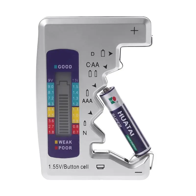 Digital Battery Tester Battery Capacity Detector For C/D/N/AA/AAA/9V 6F22 Batteries /1.55V button cell
Digital Battery Tester Battery Capacity Detector For C/D/N/AA/AAA/9V 6F22 Batteries /1.55V button cell