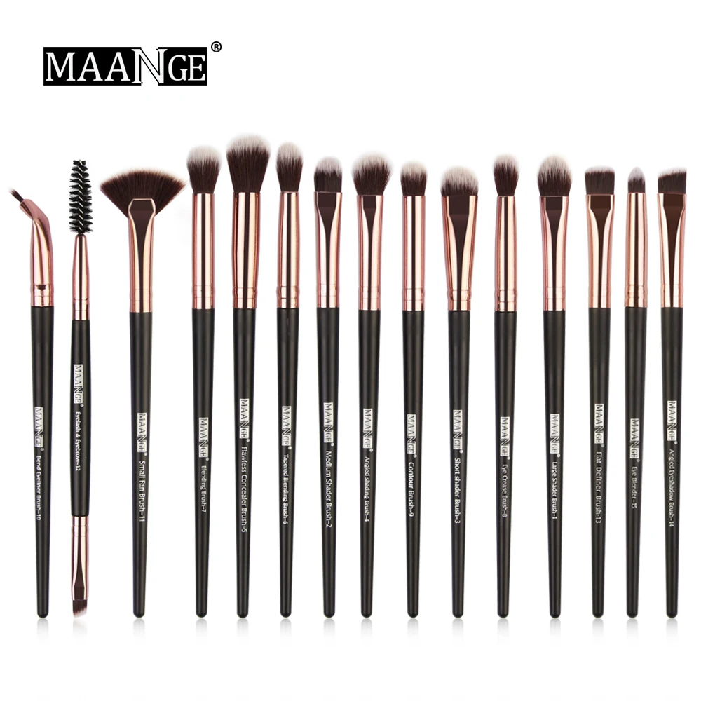 MAANGE 15pcs Eye Makeup Brushes Set Fan-shaped Eyeshadow Eyeliner Eyebrow Brush Lip Make Up Brushes kit Professional
MAANGE 15pcs Eye Makeup Brushes Set Fan-shaped Eyeshadow Eyeliner Eyebrow Brush Lip Make Up Brushes kit Professional