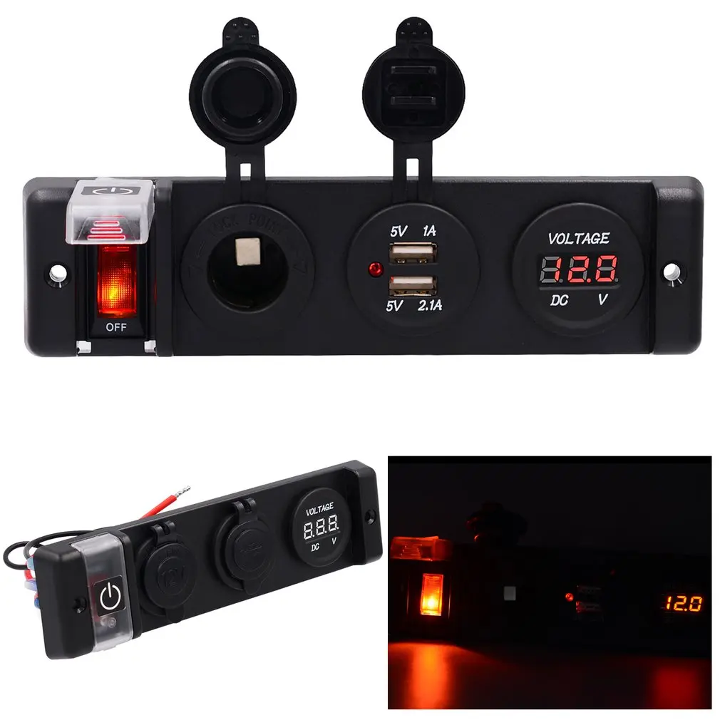 New Waterproof Car Rv Car And Motorcycle Modified Car Charge Cigarette Lighter Take Electric Seat Switch Double USB Charger Sale
New Waterproof Car Rv Car And Motorcycle Modified Car Charge Cigarette Lighter Take Electric Seat Switch Double USB Charger Sale