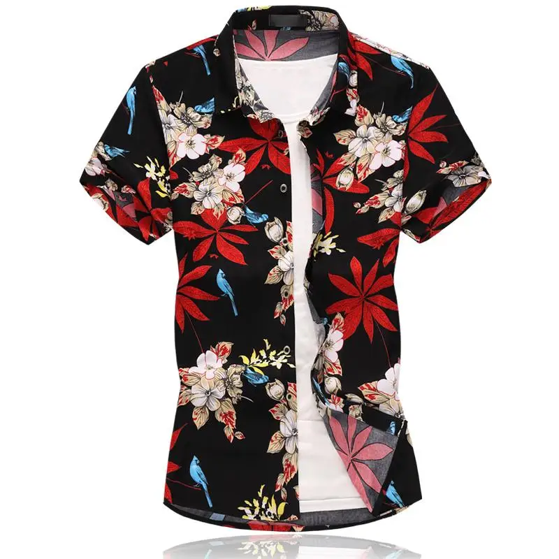 Social Shirt Men Short sleeve Floral Mens Dress Shirts Flowers Hawaiian Style Blouse Menswear Summer Navy Black New
Social Shirt Men Short sleeve Floral Mens Dress Shirts Flowers Hawaiian Style Blouse Menswear Summer Navy Black New