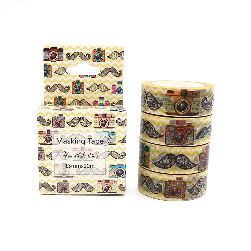 Box Package Moustache And Camera Washi Tape Excellent Quality Colorful Paper Masking Tape DIY Decorative Tapes 10m*15mm
Box Package Moustache And Camera Washi Tape Excellent Quality Colorful Paper Masking Tape DIY Decorative Tapes 10m*15mm