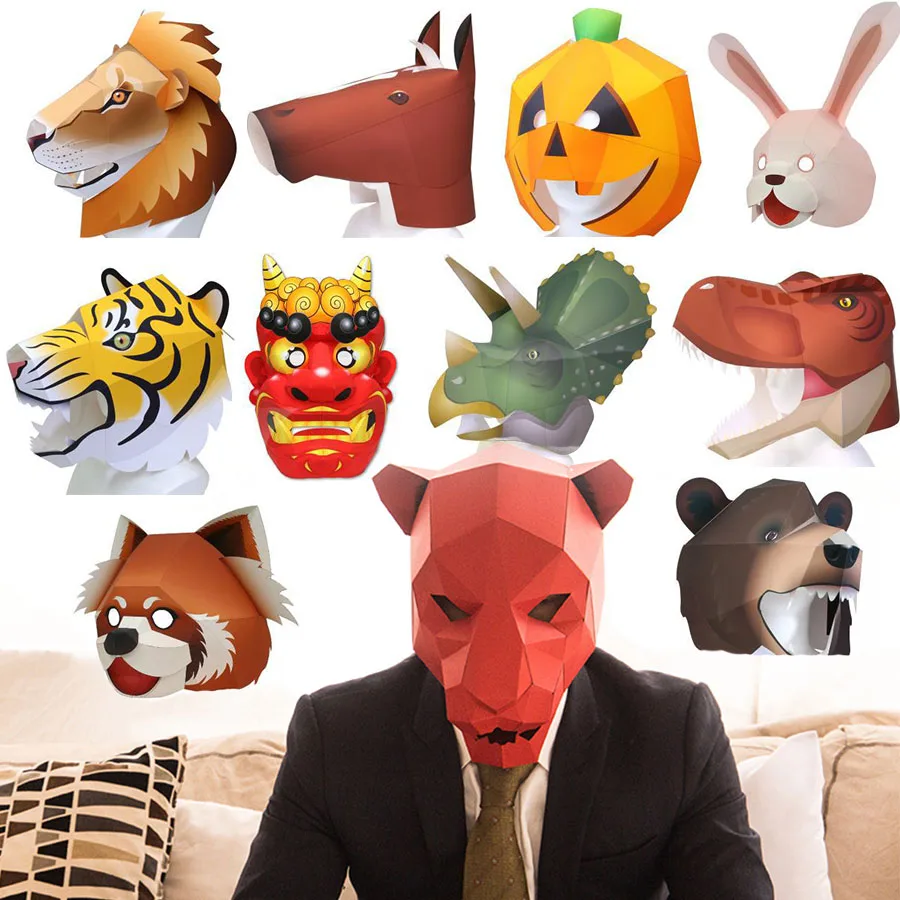Masquerade Cosplay Paper Mask 3D Paper Model Space Library Papercraft Cardboard House for Children Paper Toys Animal Avatar
Masquerade Cosplay Paper Mask 3D Paper Model Space Library Papercraft Cardboard House for Children Paper Toys Animal Avatar