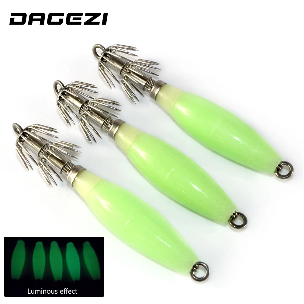 DAGEZI 3pcs/lot Luminous Squid bait Fishing Lure 14.5g/92mm Hard bait Pesca Artificial Bait Fishing Tackle
DAGEZI 3pcs/lot Luminous Squid bait Fishing Lure 14.5g/92mm Hard bait Pesca Artificial Bait Fishing Tackle