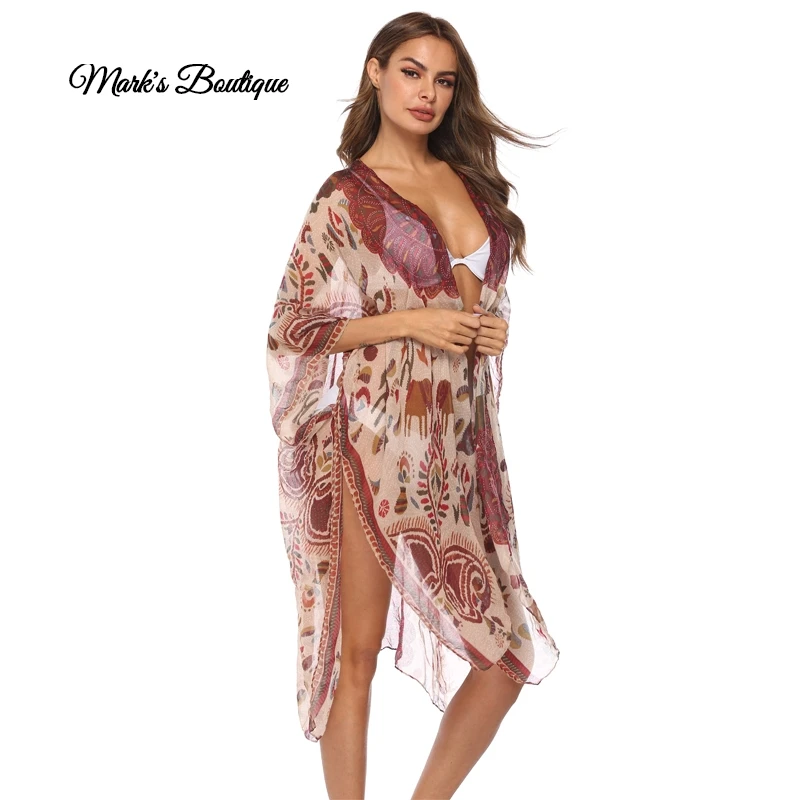 2019 Hot Beach Cover ups for Women Bohemian Sheer Chiffon Causal Loose Cardigan Short Sleeve Swimsuit Swimwear Beachwear
2019 Hot Beach Cover ups for Women Bohemian Sheer Chiffon Causal Loose Cardigan Short Sleeve Swimsuit Swimwear Beachwear