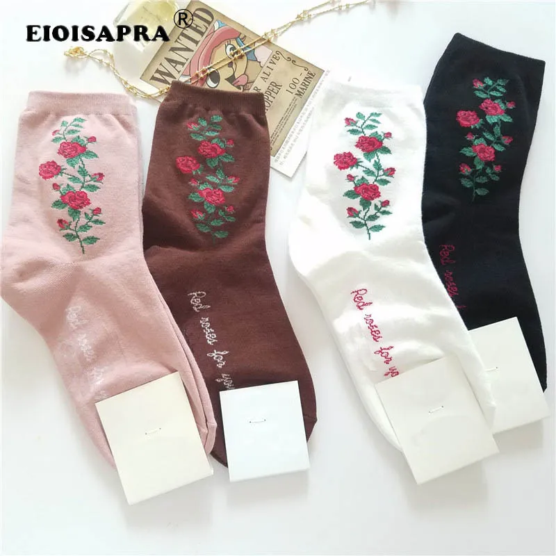 Korean Style Women Harajuku Cotton Spring Autumn Winter Women Socks 4 Color Wild Rose Funny Sock Comfortable Antiskid Cute Socks
Korean Style Women Harajuku Cotton Spring Autumn Winter Women Socks 4 Color Wild Rose Funny Sock Comfortable Antiskid Cute Socks