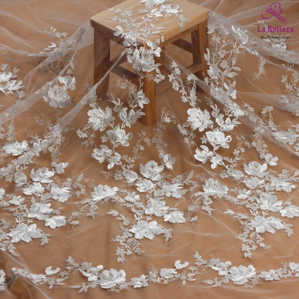 La Belleza new bridal ace fabric off white light gold mixed embroidery lace fabric 130cm width 1 yard
La Belleza new bridal ace fabric off white light gold mixed embroidery lace fabric 130cm width 1 yard