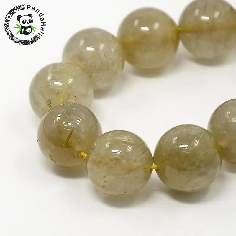 Natural Gold Rutilated Quartz Beads Strands, Round, Tan, 6mm, Hole: 1mm; about 32pcs/strand, 7.5"
Natural Gold Rutilated Quartz Beads Strands, Round, Tan, 6mm, Hole: 1mm; about 32pcs/strand, 7.5"