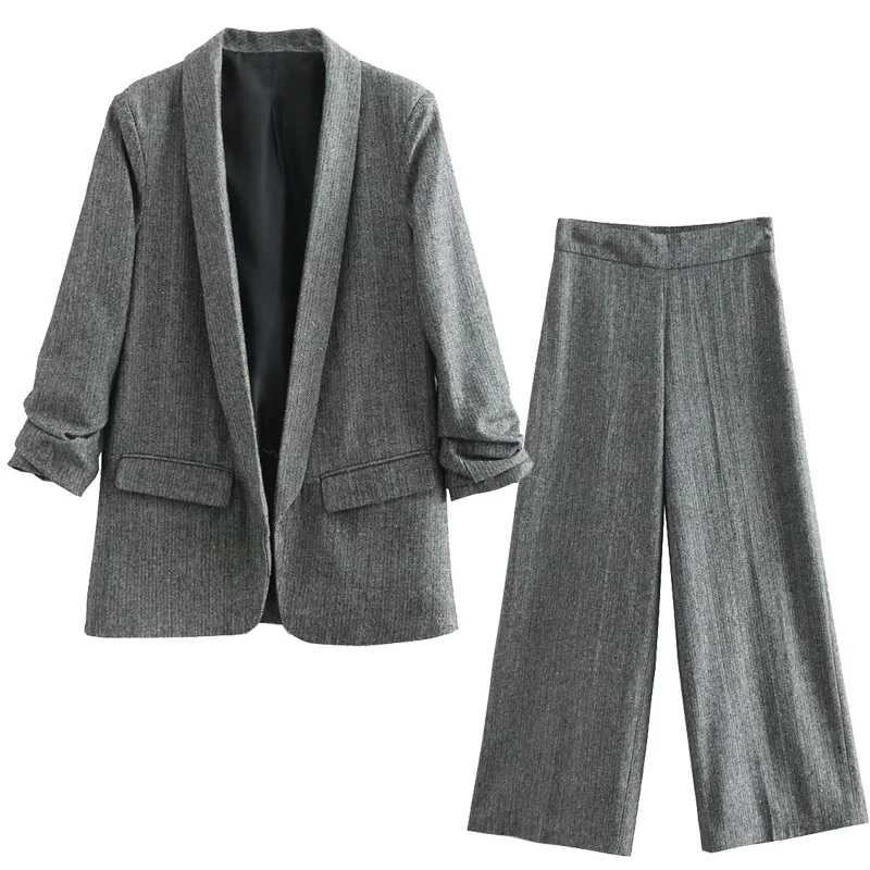 2019 OL Formal Striped Suits Sets Women Leisure Long Blazers Jacket High Waist Wide Leg Pants Loose Suits
2019 OL Formal Striped Suits Sets Women Leisure Long Blazers Jacket High Waist Wide Leg Pants Loose Suits