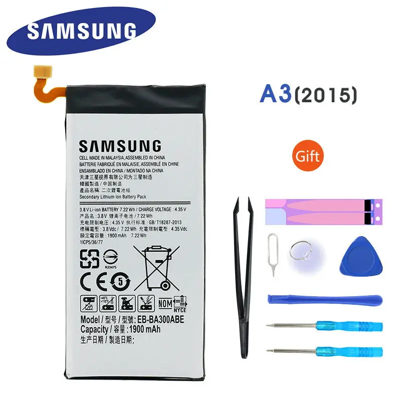 Samsung Original Battery for Samsung Galaxy A3(2015) A300 A300F A300FU A3000 A3009 EB-BA300ABE 1900mAh Replacement Battery
Samsung Original Battery for Samsung Galaxy A3(2015) A300 A300F A300FU A3000 A3009 EB-BA300ABE 1900mAh Replacement Battery