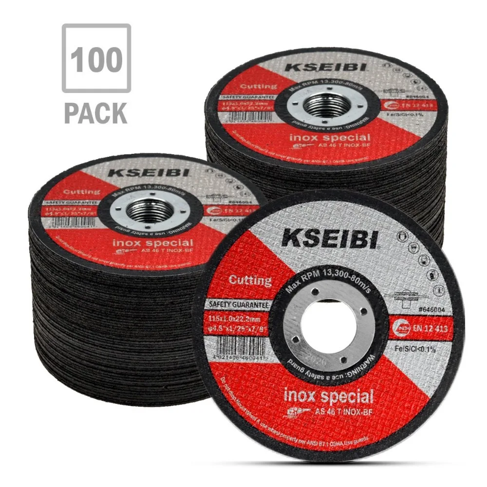 100 PCS/Box 4.5 Metal Stainless Steel Cutting Disc 4 1/2 Cut Off Wheel T41 115 mm Fiber Reinforced Resin Blade for Angle Grinder 
100 PCS/Box 4.5 Metal Stainless Steel Cutting Disc 4 1/2 Cut Off Wheel T41 115 mm Fiber Reinforced Resin Blade for Angle Grinder