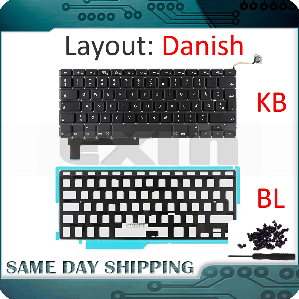 NEW for Apple Macbook Pro 15'' A1286 Danish Denish Danmark DK Keyboard+ Backlight Backlit +Screws 2009 2010 2011 2012 Year
NEW for Apple Macbook Pro 15'' A1286 Danish Denish Danmark DK Keyboard+ Backlight Backlit +Screws 2009 2010 2011 2012 Year