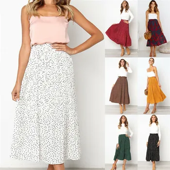 New Fashion Women's Casual Floral Dot Printed Boho Long Skirts Ladies Solid Elastic High Waist Pleated Bohemian Empire Skirt
New Fashion Women's Casual Floral Dot Printed Boho Long Skirts Ladies Solid Elastic High Waist Pleated Bohemian Empire Skirt