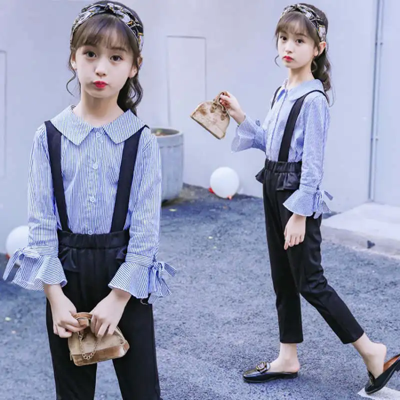 New Arrival Teenage Girls Clothing Set Spring Fall 2 Pcs Striped Blouse and Black Overalls Pant 2019 Girls Kids Set 6 8 12 14Y
New Arrival Teenage Girls Clothing Set Spring Fall 2 Pcs Striped Blouse and Black Overalls Pant 2019 Girls Kids Set 6 8 12 14Y