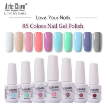 Arte Clavo 85 esmalte de uñas de Gel de colores LED UV remojo de Gel para uñas laca de uñas en Gel brillo 8ML rojo desnudo Clavo híbrido polaco(China)
