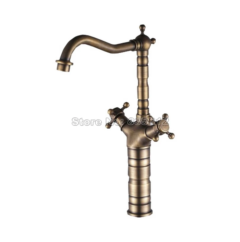 Deck Mounted Antique Brass Dual Cross Handles Kitchen Vessel Sink Sink / Bathroom Basin Swivel Faucet Mixer Tap Wan011
Deck Mounted Antique Brass Dual Cross Handles Kitchen Vessel Sink Sink / Bathroom Basin Swivel Faucet Mixer Tap Wan011