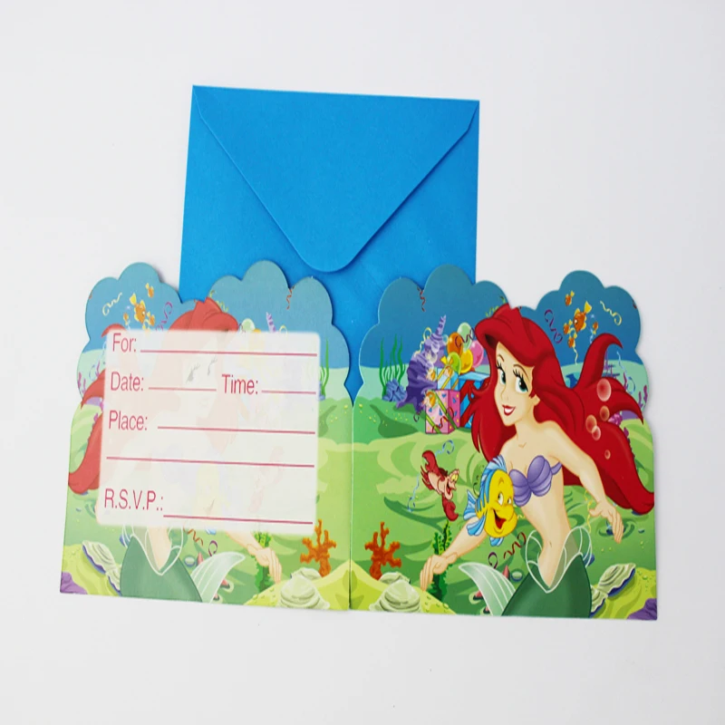 12 Pcs/lot Beautiful Envelopes Little Mermaid Theme invitation cards for kids Birthday party supply paper decorative card
12 Pcs/lot Beautiful Envelopes Little Mermaid Theme invitation cards for kids Birthday party supply paper decorative card