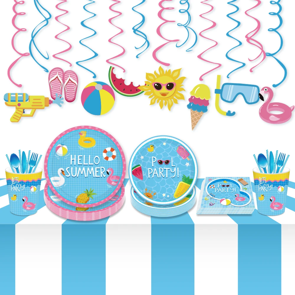 Pool Theme Party Decorations Summer Party Disposable Tableware Set Paper Plate/Cups/Napkins For Pool Toy Party
Pool Theme Party Decorations Summer Party Disposable Tableware Set Paper Plate/Cups/Napkins For Pool Toy Party