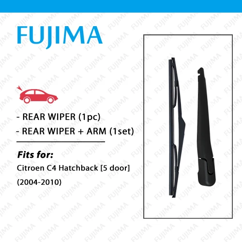 FUJIMA Rear Wiper Blade and Arm for Citroen C4 Hatchback 5 Door (2004-2010) Back Window Windscreen Rear Wiper Arm
FUJIMA Rear Wiper Blade and Arm for Citroen C4 Hatchback 5 Door (2004-2010) Back Window Windscreen Rear Wiper Arm