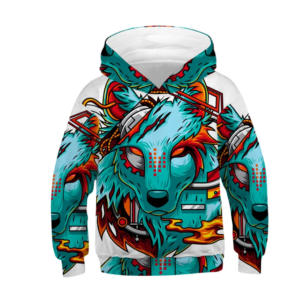 Children Hooded Long Sleeve 3D Digital Print Colorful Wolf Heads Pullover Hoodies Boys and Girls 3D Hoodies
Children Hooded Long Sleeve 3D Digital Print Colorful Wolf Heads Pullover Hoodies Boys and Girls 3D Hoodies