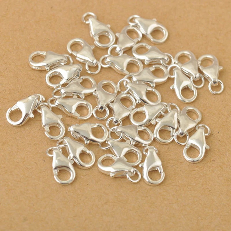 50pcs/lot 925 Silver Lobster Clasps Claw Clasp Jewelry Findings Bracelets Necklaces Pendants Key Rings Handmade
50pcs/lot 925 Silver Lobster Clasps Claw Clasp Jewelry Findings Bracelets Necklaces Pendants Key Rings Handmade