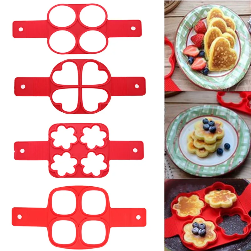 Silicone Fried Egg Ring Maker 4 Holes Pancake Maker Cooking Tool Square Heart Circle Flower Egg Ring Kitchen Baking Accessories
Silicone Fried Egg Ring Maker 4 Holes Pancake Maker Cooking Tool Square Heart Circle Flower Egg Ring Kitchen Baking Accessories