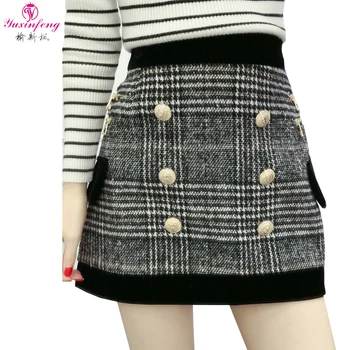 Yuxinfeng 2019 Spring Plus Size Black Plaid Woolen Skirt Mini Zipper Golden Buttons A Line Skirts Women Slim Big Size Skirt Lady
Yuxinfeng 2019 Spring Plus Size Black Plaid Woolen Skirt Mini Zipper Golden Buttons A Line Skirts Women Slim Big Size Skirt Lady