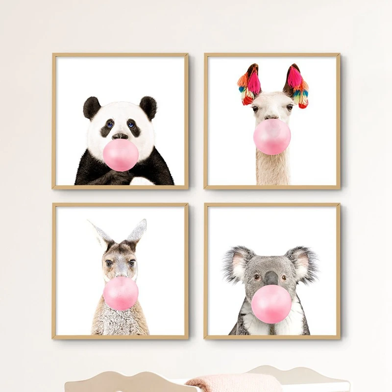 Safari Animals With Pink Bubble Nursery Art Decor Canvas Painting , Animal Panda Koala Alpaca Canvas Art Prints Girls Room Decor
Safari Animals With Pink Bubble Nursery Art Decor Canvas Painting , Animal Panda Koala Alpaca Canvas Art Prints Girls Room Decor