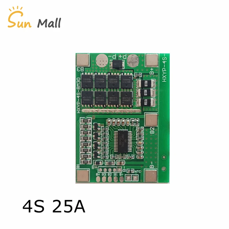 4S 25A BMS 12.8V/14.4V Lithium iron phosphate battery 14.8V/16.8V lithium battery protection Board Limiting 25A
4S 25A BMS 12.8V/14.4V Lithium iron phosphate battery 14.8V/16.8V lithium battery protection Board Limiting 25A