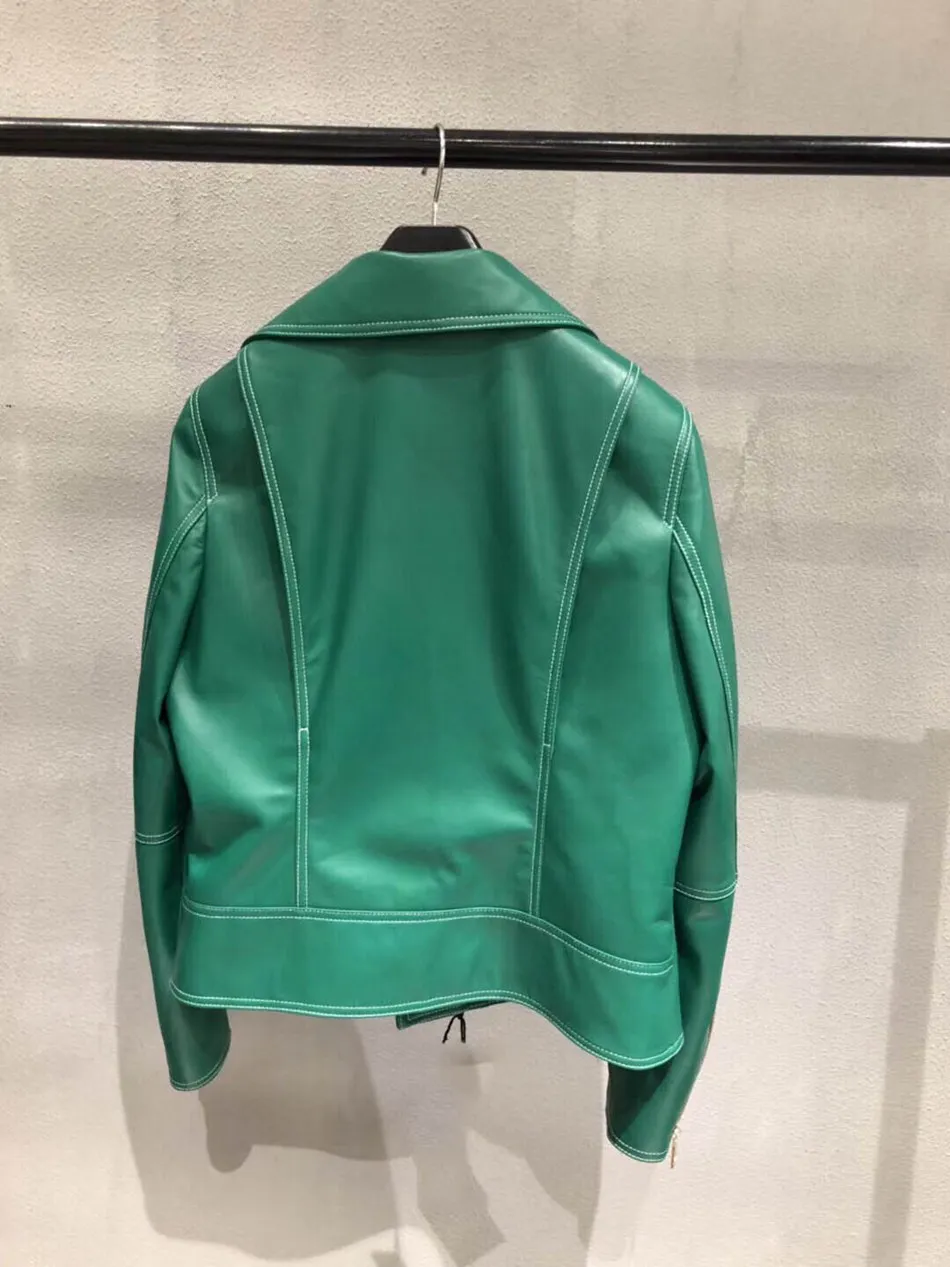 women fashion sheep leather genuine leather jacket (10)