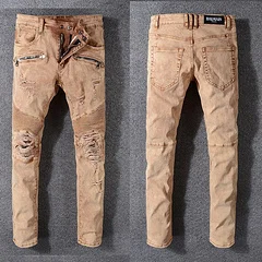Balmain Distressed Jeans Men Hip-Hop Biker Jeans Striped Cotton Denim Trousers Skinny Men Jean Pants Casual Pant FS610
Balmain Distressed Jeans Men Hip-Hop Biker Jeans Striped Cotton Denim Trousers Skinny Men Jean Pants Casual Pant FS610