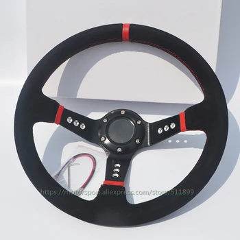 350mm Red Stripe Suede Leather Steering Wheel 90MM Depth Red Wrap Racing Car Steering Wheel
350mm Red Stripe Suede Leather Steering Wheel 90MM Depth Red Wrap Racing Car Steering Wheel