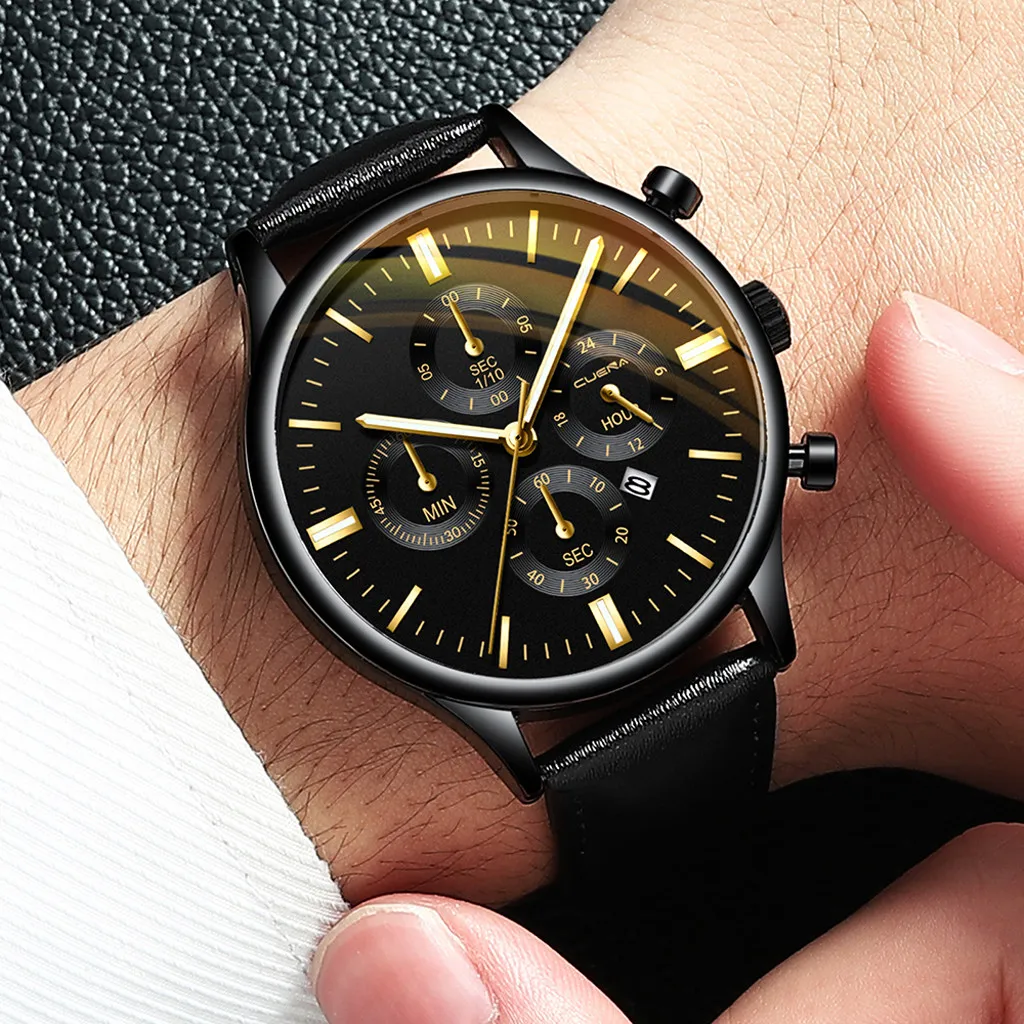 2019 Relogio Masculino Watches men Fashion Sport Stainless Steel Case Leather Band Watch Quartz Business Wristwatch Reloj Hombre |