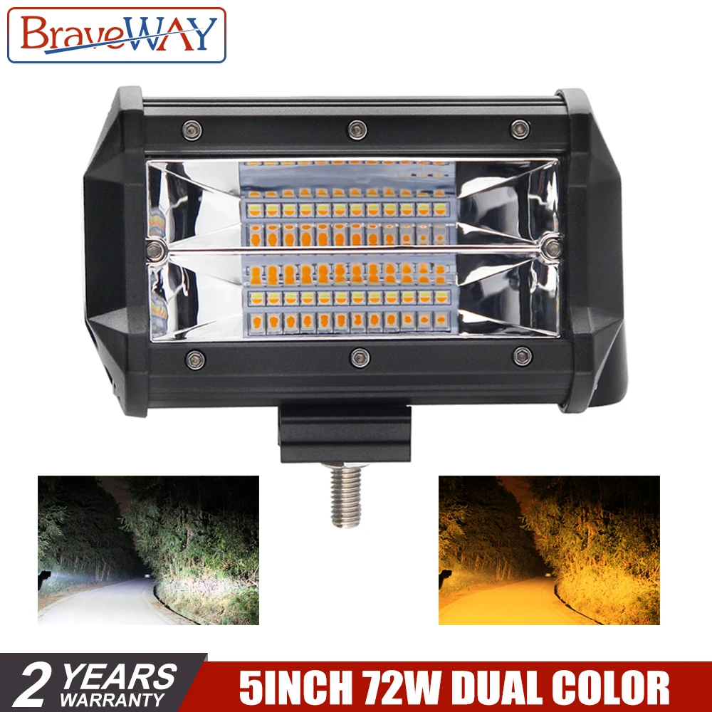 BraveWay 72W LED Work Light 12V Light Bar 5 Inch LED Lamp for Auto Fog Lamp for Tractor Boat OffRoad Car Truck SUV ATV Motorcyle
BraveWay 72W LED Work Light 12V Light Bar 5 Inch LED Lamp for Auto Fog Lamp for Tractor Boat OffRoad Car Truck SUV ATV Motorcyle