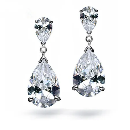 Online Whole Cz Teardrop Earrings From China Shining Aaa Grade Cz Wedding Teardrop Earrings Luxury Dangle Cubic Zircon Bridal Earring Pin Bridesmaids