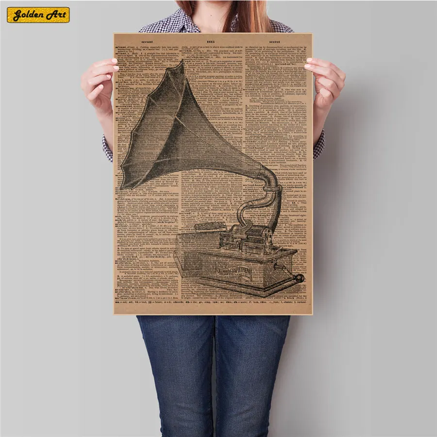 Newspaper decoration phonograph Vintage Kraft Paper Poster Retro Bar Pub Cafe Wall Sticker Home Decoration 45.5x31.5cm
Newspaper decoration phonograph Vintage Kraft Paper Poster Retro Bar Pub Cafe Wall Sticker Home Decoration 45.5x31.5cm