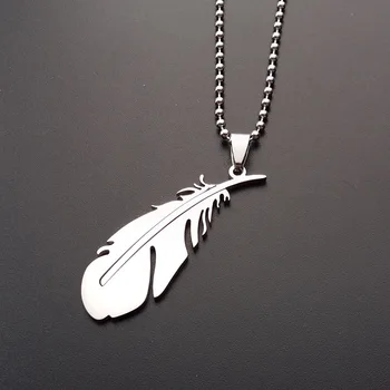 Wholesale Fashion Stainless Steel Necklace Color Feather Pendant Necklace Beads Chain Necklace Statement Jewelery Gift
Wholesale Fashion Stainless Steel Necklace Color Feather Pendant Necklace Beads Chain Necklace Statement Jewelery Gift