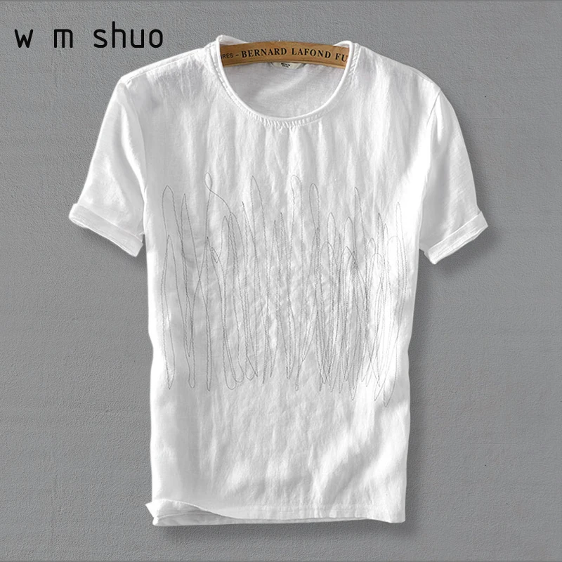 2018 Lines T Shirt Men Short Sleeve White Cotton Linen Casual Summer Tees Brand Clothing Y585
2018 Lines T Shirt Men Short Sleeve White Cotton Linen Casual Summer Tees Brand Clothing Y585