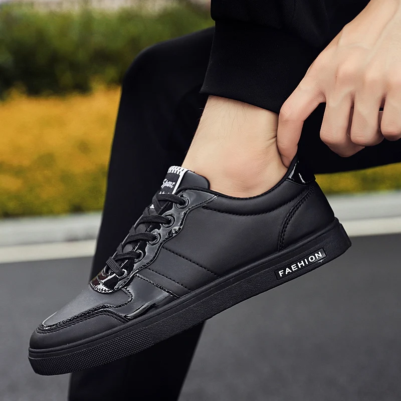 2018 New Fashion Spring/autumn Casual Artificial Leather Shoes Men Comfortable Joker Sneakers Shoes Size 39-44 Color Black Red 2
2018 New Fashion Spring/autumn Casual Artificial Leather Shoes Men Comfortable Joker Sneakers Shoes Size 39-44 Color Black Red 2