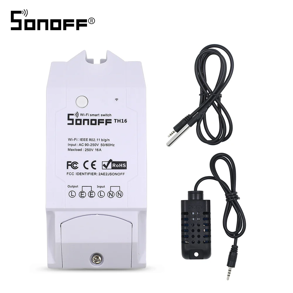 SONOFF TH16 16A Smart Wifi Switch Temperature Humidity Monitor With Sensor Am2301 Ds18b20 Si7021 Waterproof Probe Google Home
SONOFF TH16 16A Smart Wifi Switch Temperature Humidity Monitor With Sensor Am2301 Ds18b20 Si7021 Waterproof Probe Google Home