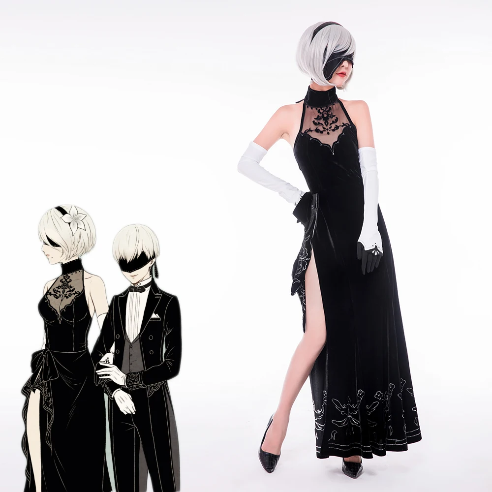 Game Anime NieR:Automata cosplay YoRHa No.2 Type B 2B 9S Sexy cheongsam evening dress Halloween Party Female Man Cosplay costume
Game Anime NieR:Automata cosplay YoRHa No.2 Type B 2B 9S Sexy cheongsam evening dress Halloween Party Female Man Cosplay costume