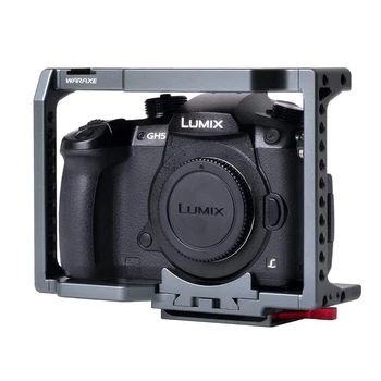 Video Camera Cage Stabilizer Aluminum Alloy for Panasonic Lumix GH5/GH4 GH5s to Mount Mic Monitor LED Light Film Making
Video Camera Cage Stabilizer Aluminum Alloy for Panasonic Lumix GH5/GH4 GH5s to Mount Mic Monitor LED Light Film Making