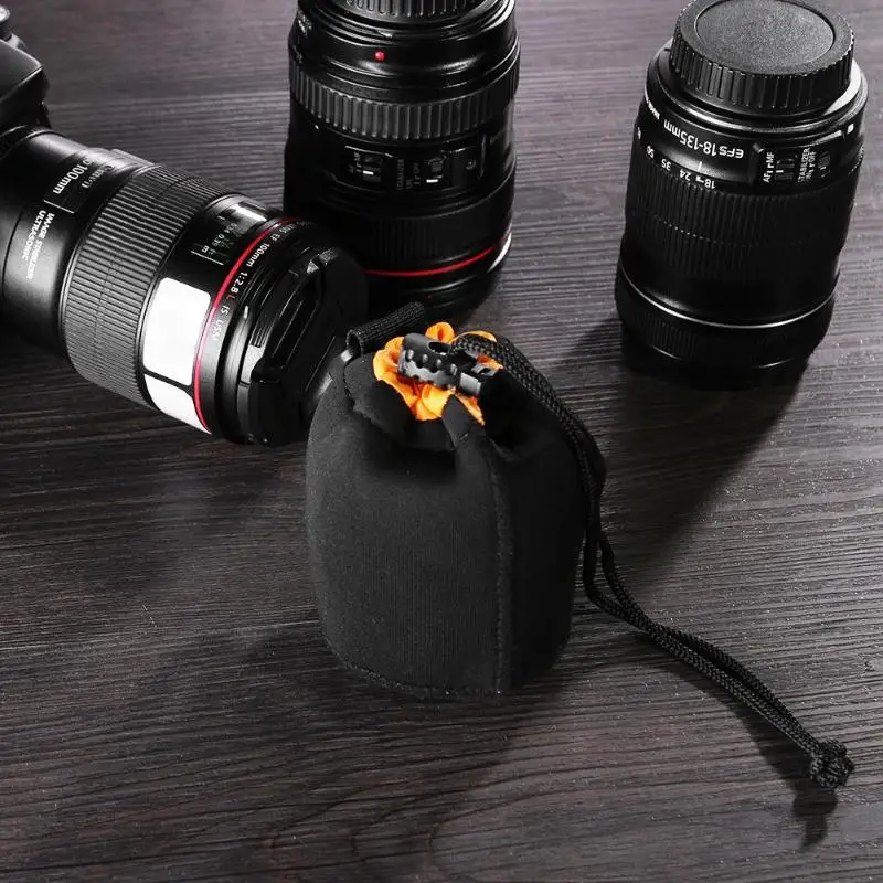Водонепроницаемый мягкий неопрен Камера объектив мешочек на шнурке протектор