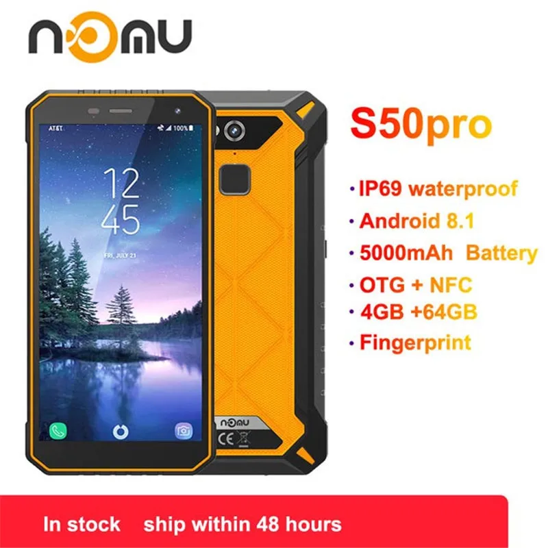 Nomu S50 Pro 2019 Smartphone Android 8.1 IP69 IP68 Waterproof Shockproof Mobile Phones 5.72" HD 8MP+16MP NFC Fingerprint+Face ID
Nomu S50 Pro 2019 Smartphone Android 8.1 IP69 IP68 Waterproof Shockproof Mobile Phones 5.72" HD 8MP+16MP NFC Fingerprint+Face ID