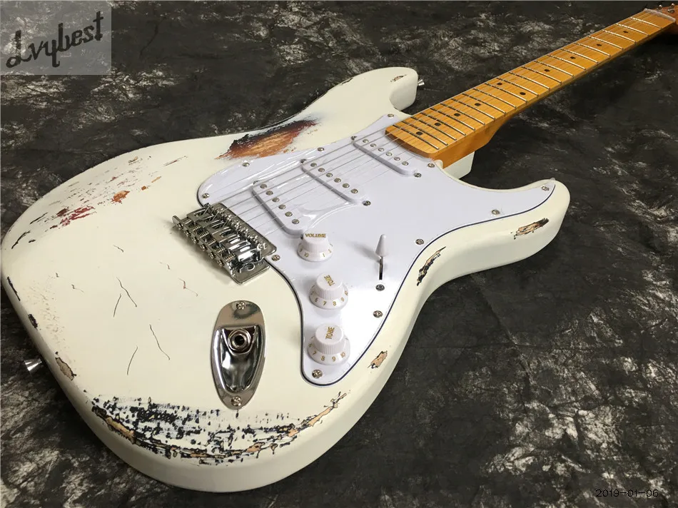 Lvybest S-T relice old aged electric guitar,maple neck and fingerboard,Solid white wear off,chrome parts,SSS pickups,free ship!
Lvybest S-T relice old aged electric guitar,maple neck and fingerboard,Solid white wear off,chrome parts,SSS pickups,free ship!