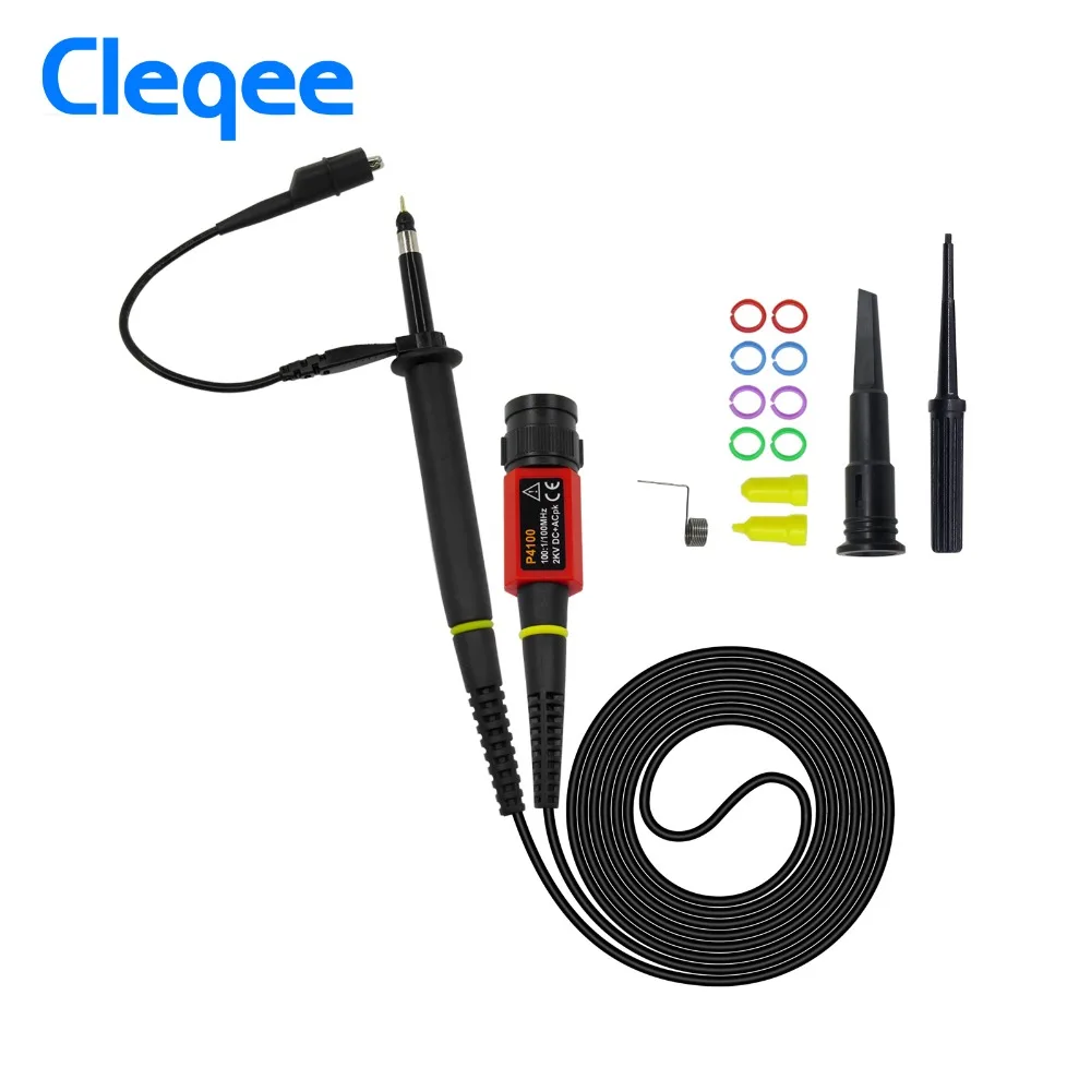 Cleqee P4100 1PCS Oscilloscope Probe 100:1 High Voltage Withstand 2KV 100MHz for Oscilloscope owon liliput wholesale
Cleqee P4100 1PCS Oscilloscope Probe 100:1 High Voltage Withstand 2KV 100MHz for Oscilloscope owon liliput wholesale