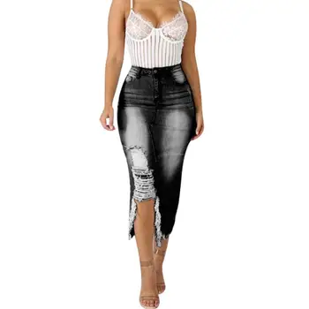 Women Fashion Denim Skirt High Waist Ripped Destroyed Bodycon Street Style New Clothes Female Lady Summer Cowboy Skirt Furcal
Women Fashion Denim Skirt High Waist Ripped Destroyed Bodycon Street Style New Clothes Female Lady Summer Cowboy Skirt Furcal