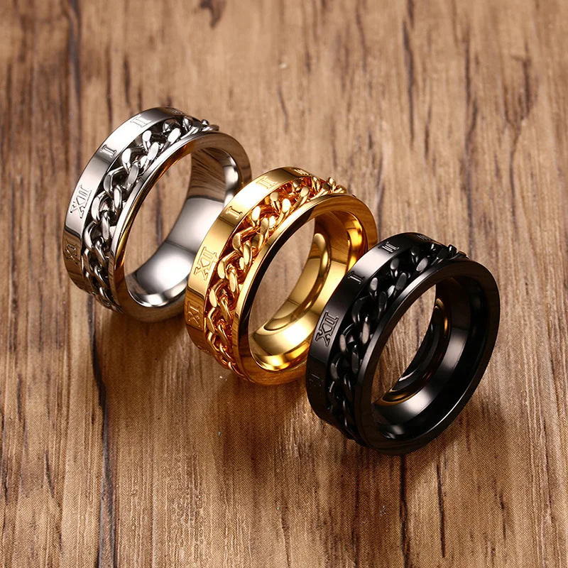 Fashion Men Spinner Ring Jewelry Stainless Steel Gold Color Rings Man Party Black Color Rings For Male Trendy Silver Color Ring
Fashion Men Spinner Ring Jewelry Stainless Steel Gold Color Rings Man Party Black Color Rings For Male Trendy Silver Color Ring