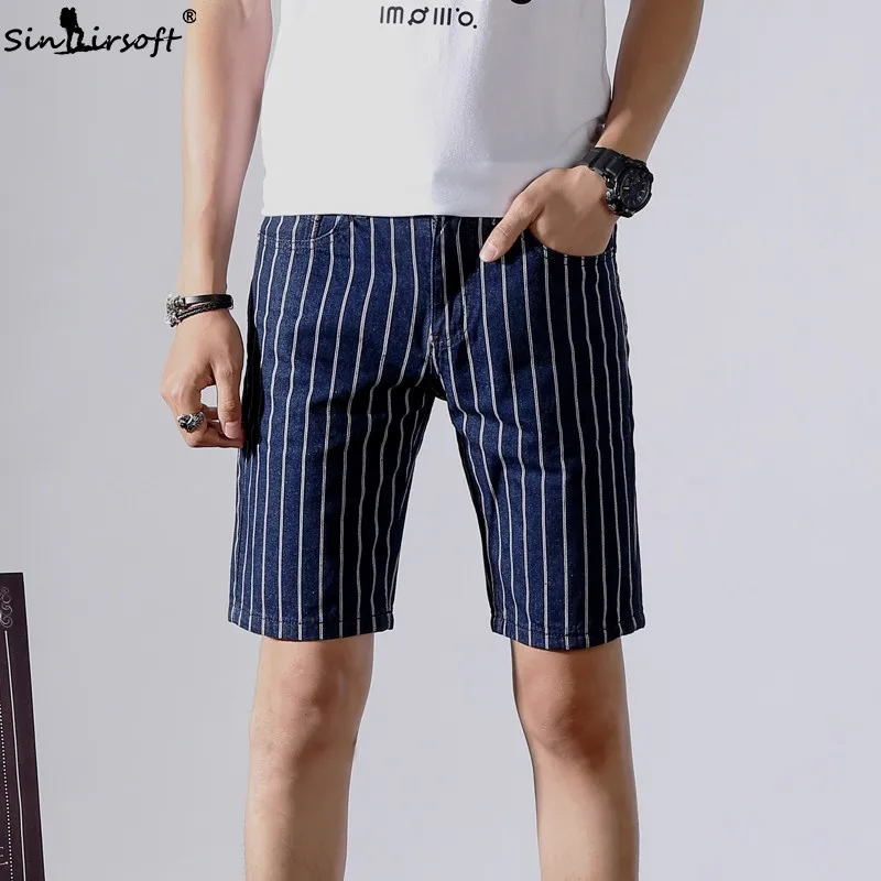 Men's Harlan Casual Straight Shorts White Striped Skinny Shorts Male Business Style Summer Work Wear Cotton Blue Shorts New
Men's Harlan Casual Straight Shorts White Striped Skinny Shorts Male Business Style Summer Work Wear Cotton Blue Shorts New